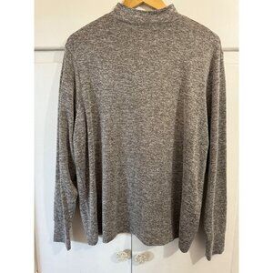 Lisa Rinna Mock Neck Sweater Top Tunic, Size Medium, Brown/Black